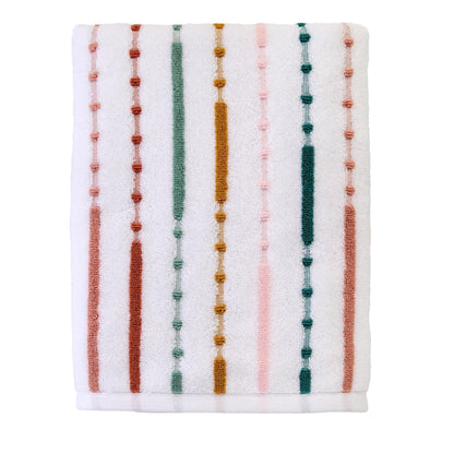 SKL Home Seabrook Stripe Hand Towel Set-2pc, Premium 100% Cotton, Teal