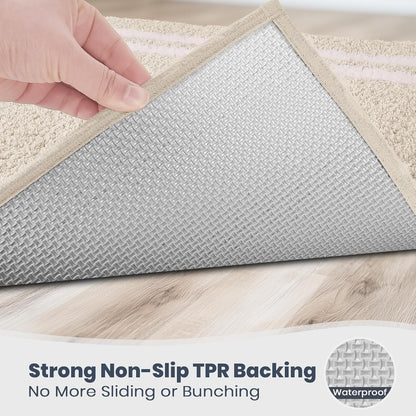PURRUGS Bathroom Runner Rug, Bath Mat, 24" x 60", Beige
