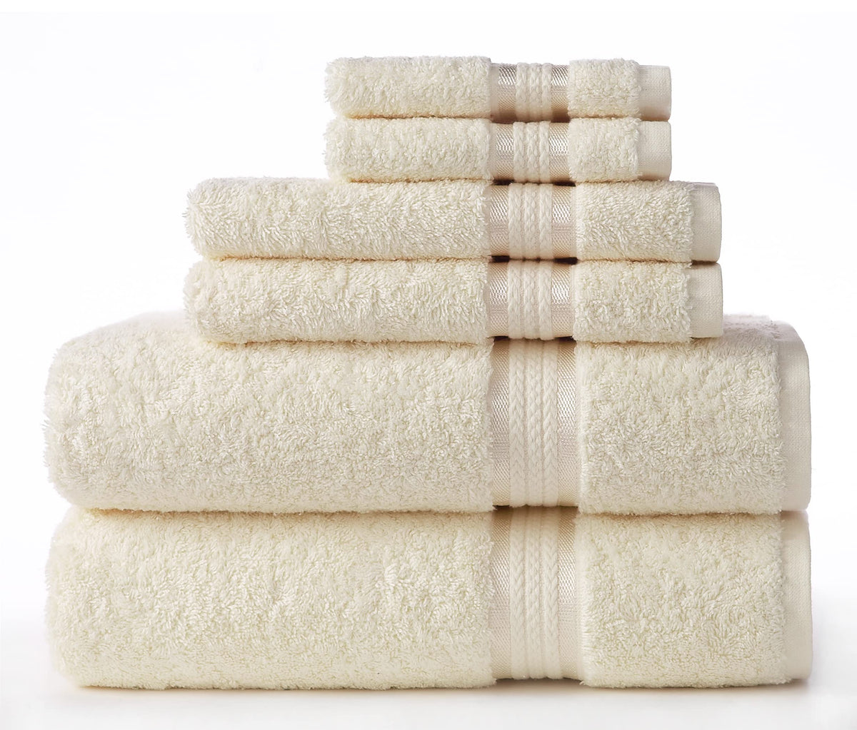 COTTON CRAFT Ultra Soft 6 Piece Towel Set - 100% Cotton Towels - Burgundy