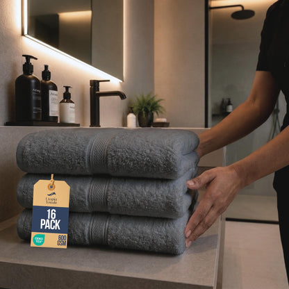 Utopia Towels 4 Pack Premium Bath Towels, 27x54 in, 600 GSM Cotton Grey