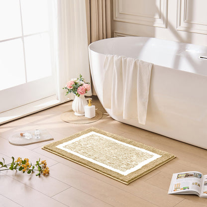 CozeCube Navy Blue Bath Mat 24"x16" Non Slip Washable Rug