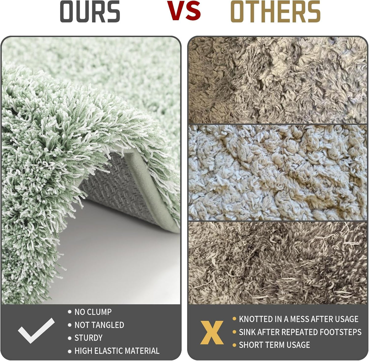 Yimobra Bathroom Rugs Sets 2 Piece, 32x20+24x17, Light Green and White