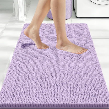 Bcoimo Bath Rug Mat,Sage Chenille High Absorbent Long Bathroom Runner Rugs