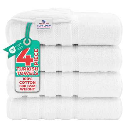 American Soft Linen 100% Cotton Luxury Turkish Towels, 6 Piece Towel Set