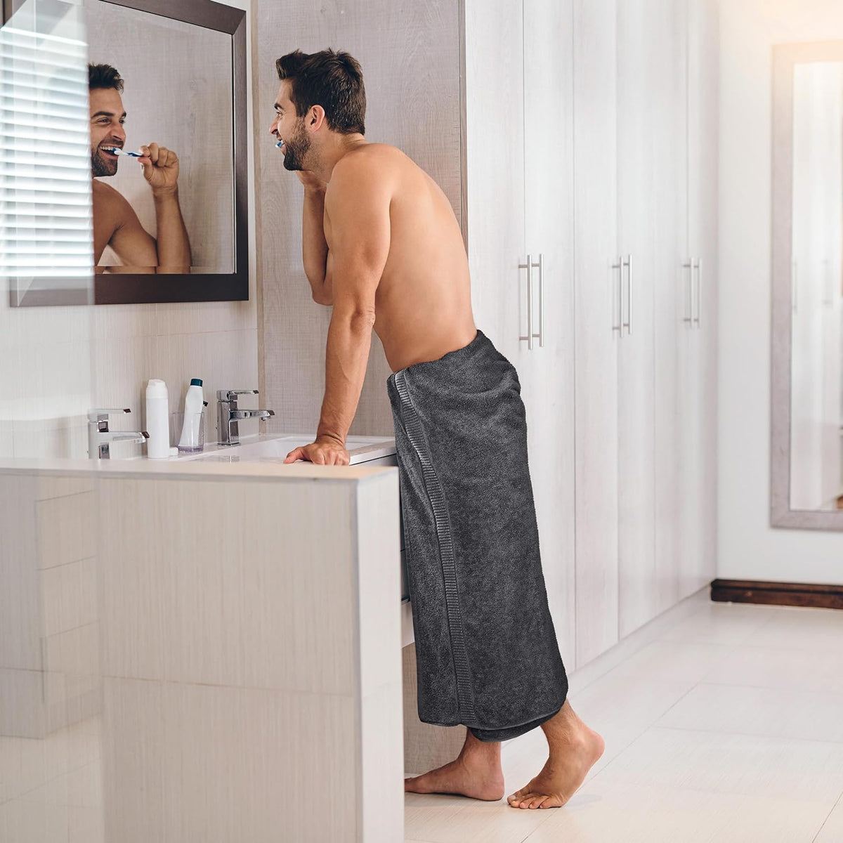 Utopia Towels Jumbo Bath Sheets, 2 Pack, 35x70 in, 600 GSM Cotton, Grey