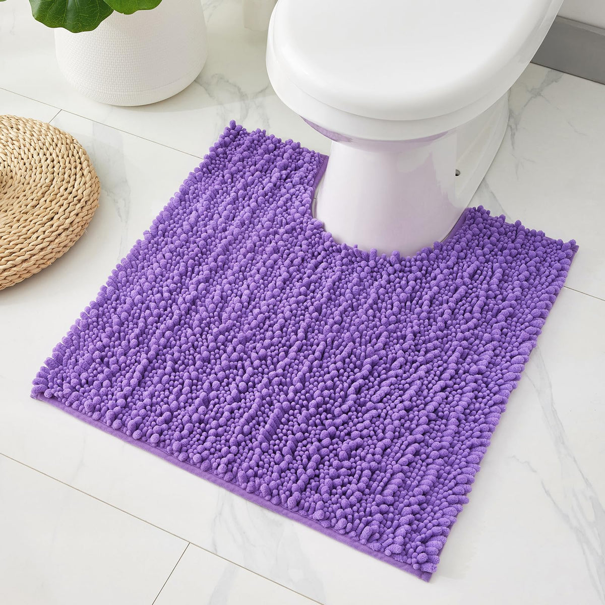 ILANGO Bathroom Rugs Light Grey 44x24, Soft Absorbent Chenille Bath Rugs