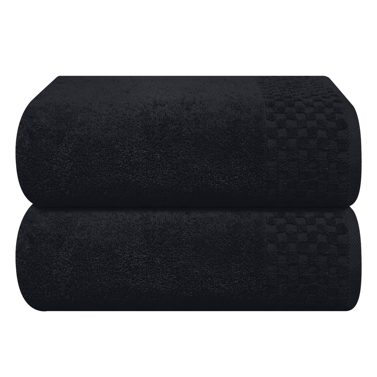 MyOwn Premium Cotton 6 Pack Towel Set for Bathroom, Contains 2 Bath Towels 28x55 inch, 2 Hand Towels 16x24 inch & 2 Wash Coths 12x12 inch, Ideal Everyday use, Compact & Lightweight - Black