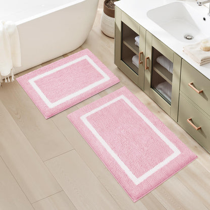 HOMEIDEAS Bathroom Rugs Sets 2 Piece Lavender 20" x 32" + 16" x 24"