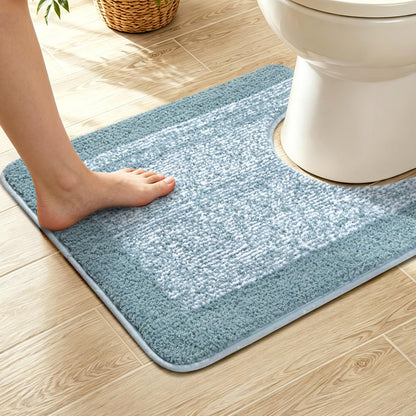 Long 2x4 Ft (48''x24'') Bathroom Rugs, Non Slip Washable Bath Mat Grey