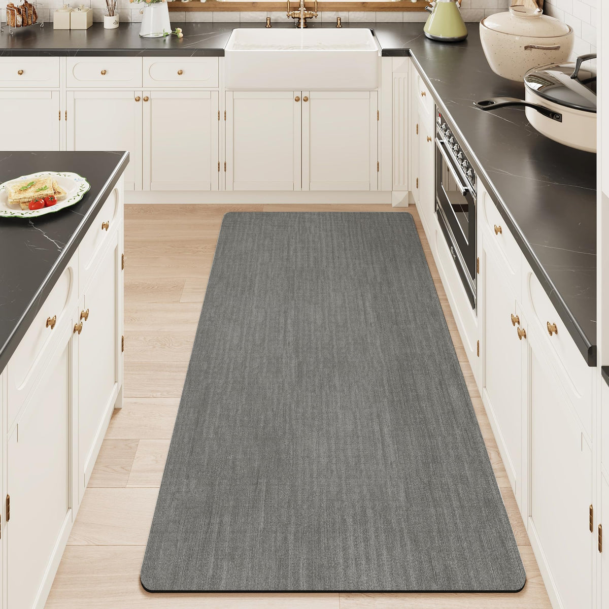 Mecko Bath Mat 16"x24",Ultra Thin Bathroom Rug fit Under Door Light Blue