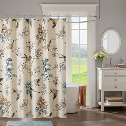 Madison Park Farmhouse Cotton Shower Curtain, 72"x72", Khaki