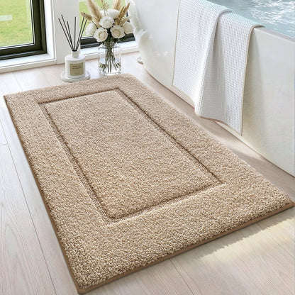DEXI Bath Mat 36x24, Absorbent and Non Slip Bathroom Rugs, Beige