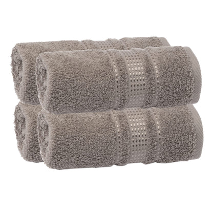 Melissa Linen Fingertip Towels 4 Pack, 100% Turkish Cotton, Small Hand Towels for Body and Face, 12 x 18 in, Soft and Absorbent, Quick Dry, Aqua Green (Light Teal/Seafoam)