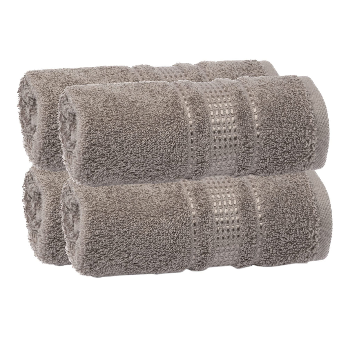 Melissa Linen Fingertip Towels 4 Pack, 100% Turkish Cotton, Small Hand Towels for Body and Face, 12 x 18 in, Soft and Absorbent, Quick Dry, Aqua Green (Light Teal/Seafoam)