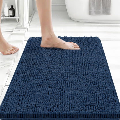 Bcoimo Bath Rug Mat,Sage Chenille High Absorbent Long Bathroom Runner Rugs