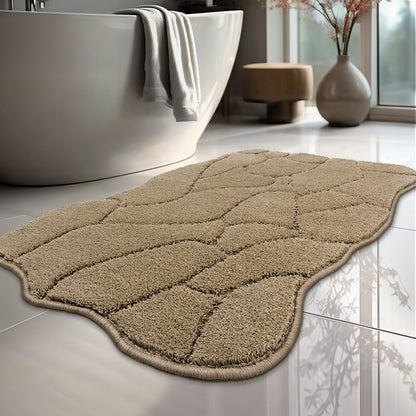 BSICPRO ‌Purple Bathroom Rugs, 24x36 Floral Bath Mats, French Rustic Style