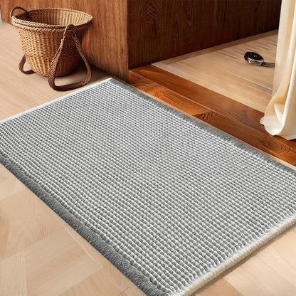 IM HOME Waffle Bath Mat Beige 32"x20", Boho Woven Modern Bath Mat Rugs, Absorbent Non Slip Bathroom Rugs, Soft Washable Bath Rugs with Tassels for Bathroom, Bedroom, Kitchen, Shower, Tub