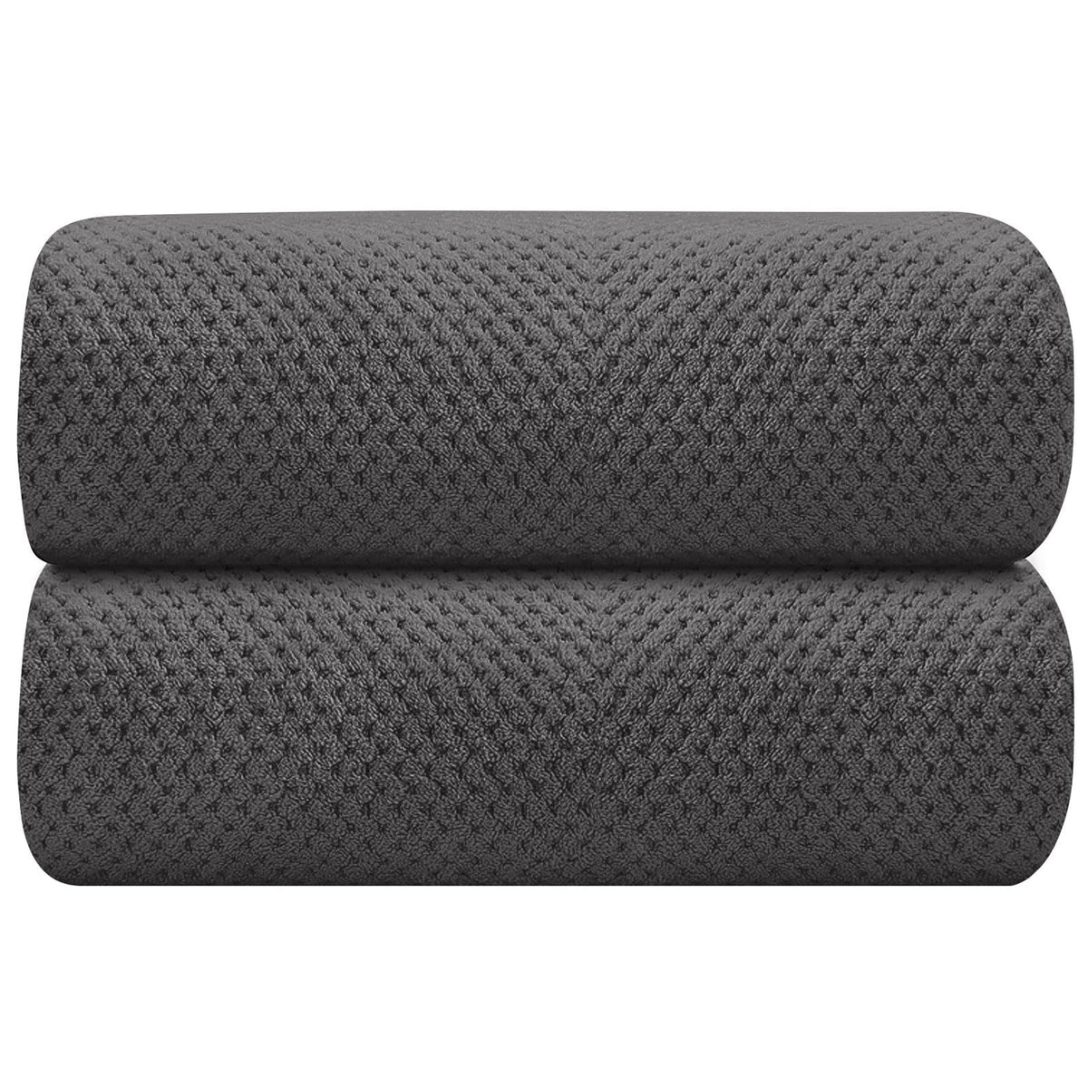 HOMEXCEL Black Waffle Bath Towels Set of 4 Pack, Waffle Towels for Bathroom