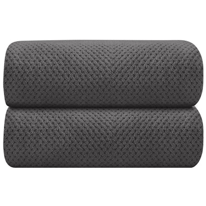 HOMEXCEL Black Waffle Bath Towels Set of 4 Pack, Waffle Towels for Bathroom
