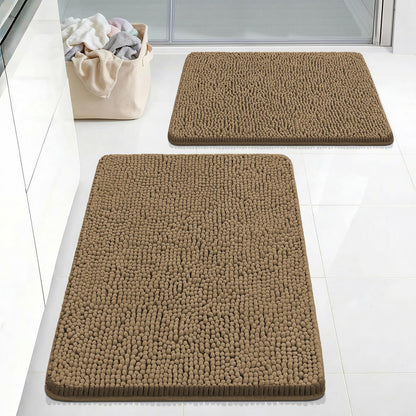 Bcoimo Bath Rug Mat,Sage Chenille High Absorbent Long Bathroom Runner Rugs