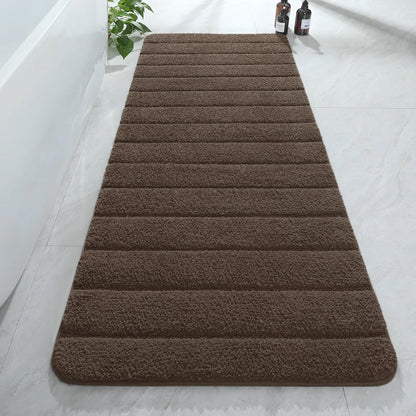 AROGAN Luxury Long Bathroom Runner Rugs 24x60 Inch Bath Rug Non Slip, Black
