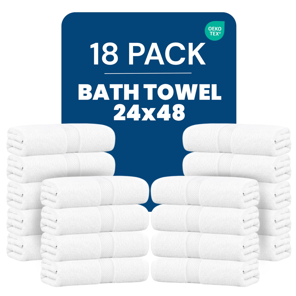 Utopia Towels 6 Pack Medium Bath Towels, 24x48 in, 500 GSM Cotton, White