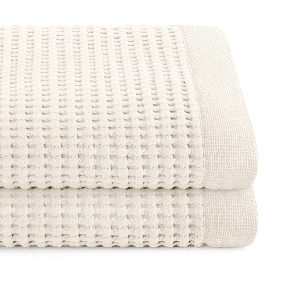 GILDEN TREE Waffle Hand Towels for Bathroom Quick Dry Large Luxury Lint Free Super Absorbent Cotton Hand Towels Set of 2, Modern Style (Cream)