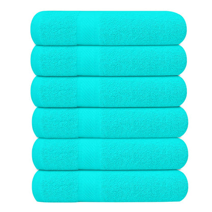 KAHAF COLLECTION 6 Pack Bath Towels Set (27 x 54 Inches) 100% Ring Spun Cotton, Lightweight, Quick Dry, Highly Absorbent Towels Multicolor, (27x54) Inches
