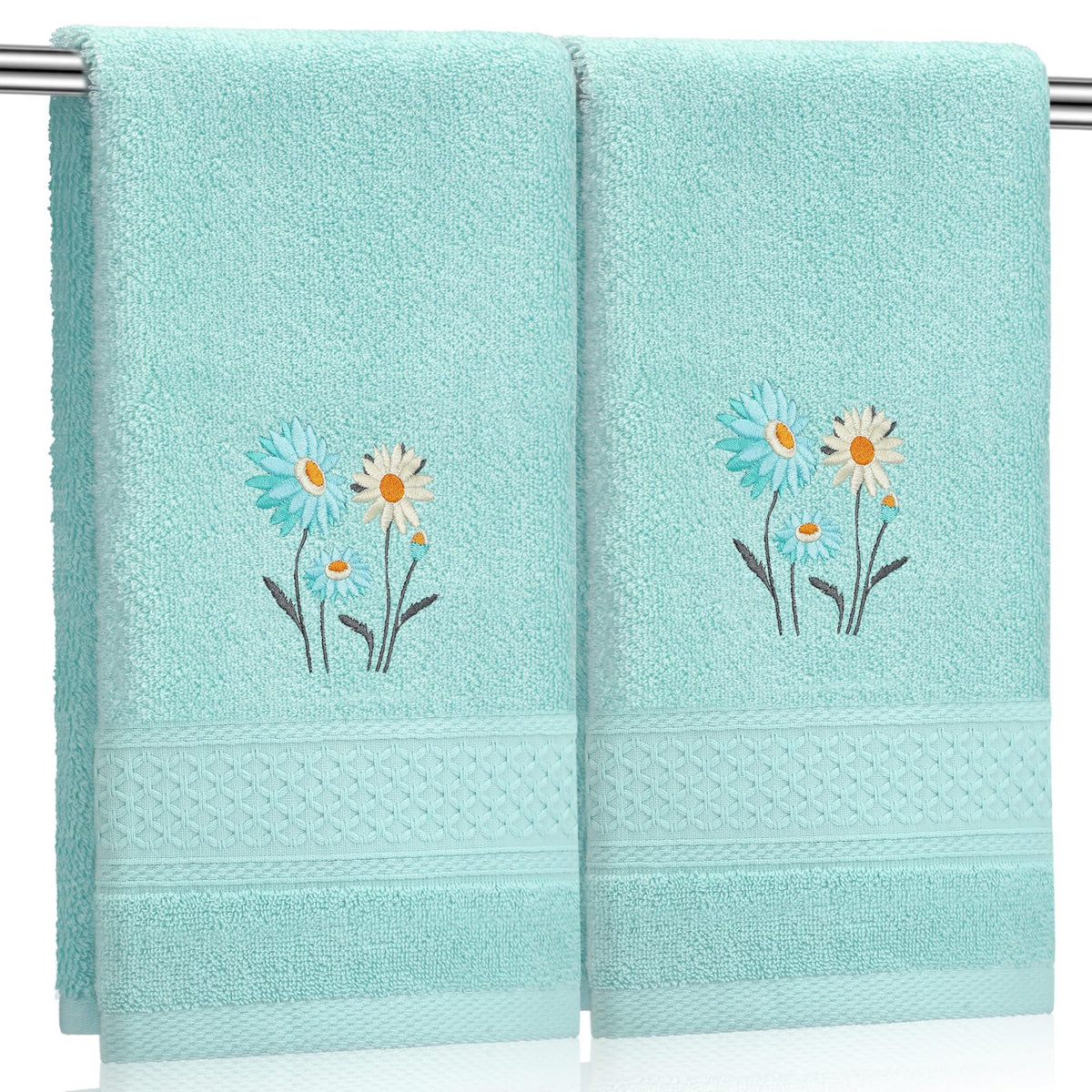SmoothNovelty 2 Pcs Butterfly Hand Towels Purple Bathroom Decor 14x29 Inch