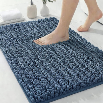 ILANGO Bathroom Rugs Light Grey 44x24, Soft Absorbent Chenille Bath Rugs
