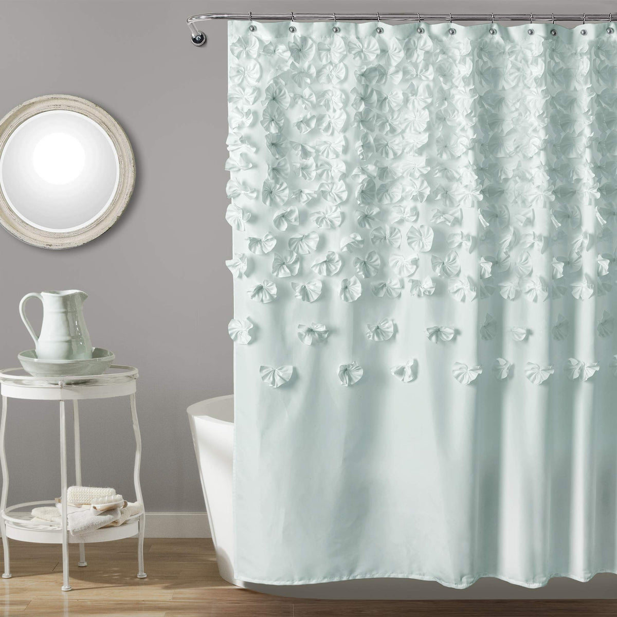Lush Decor Lucia Shower Curtain, 72" x 72", White