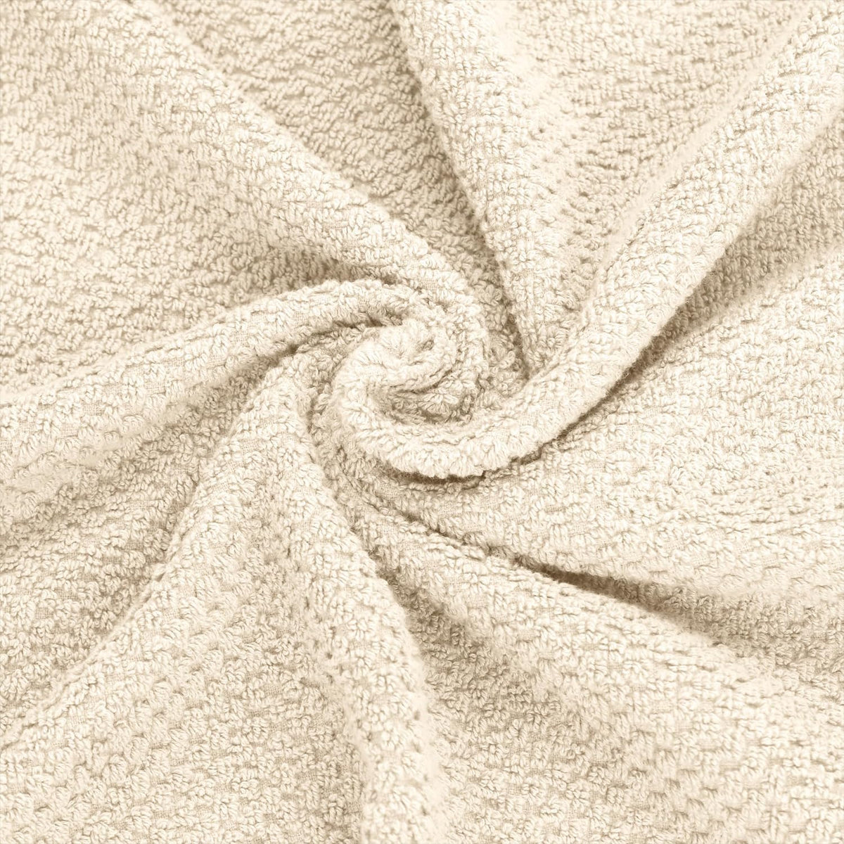 Feather & Stitch 100% Cotton 625 GSM Bath Towel Set of 6, Ultra Soft Highly Absorbent 2 Bath Towels, 2 Hand Towels & 2 Washcloth - Luxury Quick Dry Shower Towels (Ivory)