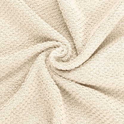 Feather & Stitch 100% Cotton 625 GSM Bath Towel Set of 6, Ultra Soft Highly Absorbent 2 Bath Towels, 2 Hand Towels & 2 Washcloth - Luxury Quick Dry Shower Towels (Ivory)
