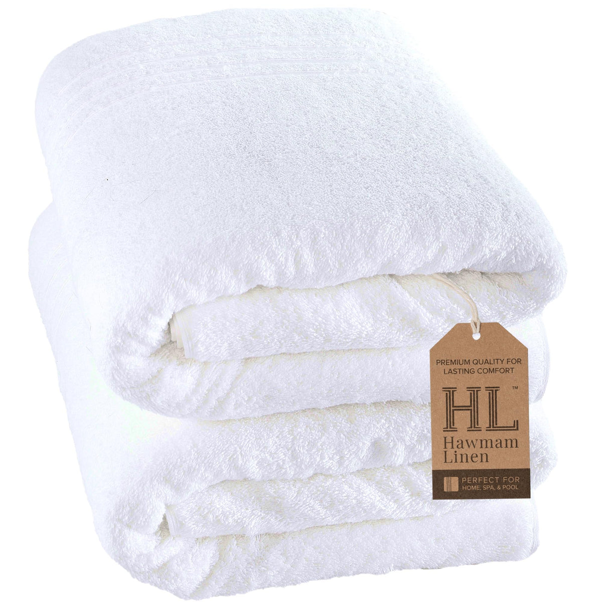 Hawmam Linen Cream 6 Piece Bath Towels Set for Bathroom Original Turkish Cotton Soft, Absorbent and Premium 2 Bath Towels, 2 Hand Towels, 2 Washcloths (Sea Salt)