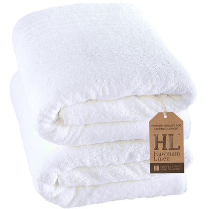 Hawmam Linen Cream 6 Piece Bath Towels Set for Bathroom Original Turkish Cotton Soft, Absorbent and Premium 2 Bath Towels, 2 Hand Towels, 2 Washcloths (Sea Salt)