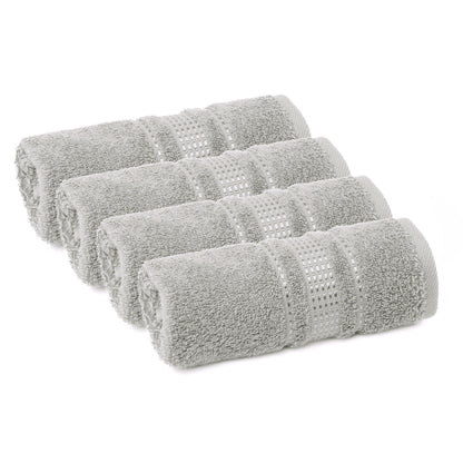 Melissa Linen Fingertip Towels 4 Pack, 100% Turkish Cotton, Small Hand Towels for Body and Face, 12 x 18 in, Soft and Absorbent, Quick Dry, Aqua Green (Light Teal/Seafoam)