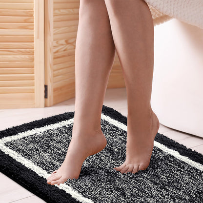 CozeCube Navy Blue Bath Mat 24"x16" Non Slip Washable Rug
