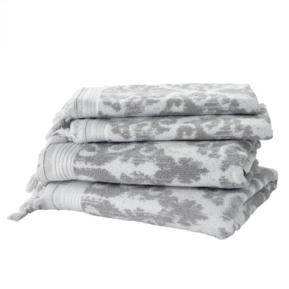 SKL Home Mirage Fringe Hand Towel Set-2pc, 100% Turkish Cotton, Taupe