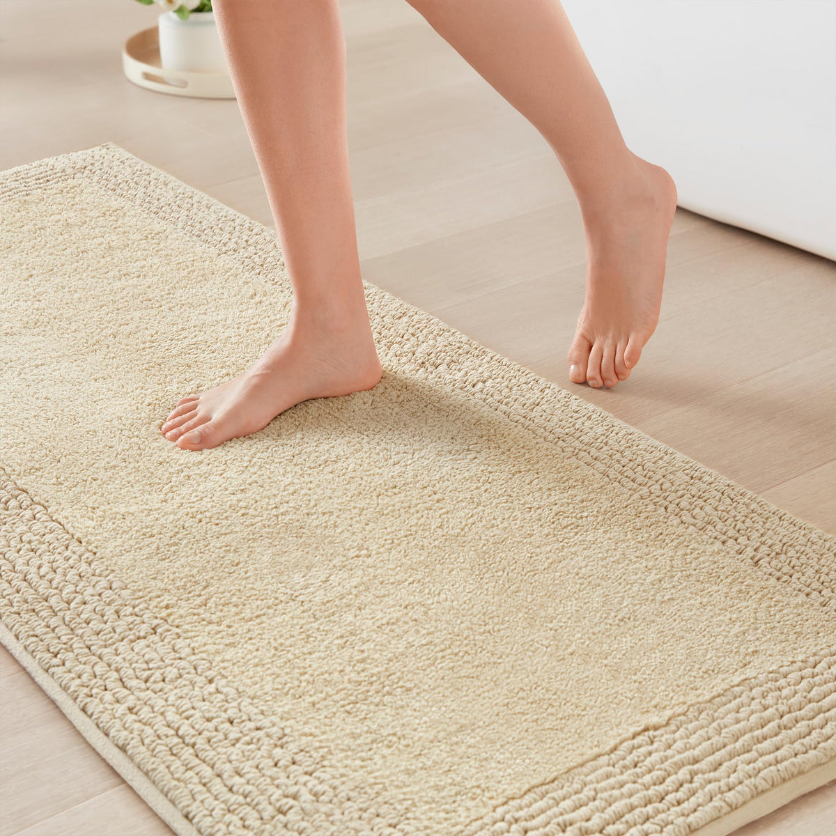 Madison Park Splendor Reversible 100% Cotton Bath Rug, 21 x 34, White