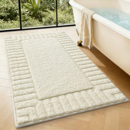 LUMI Soft Bathroom Rugs Absorbent, Non Slip Bath Mat 24x36, Beige