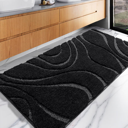DEXDE Bathroom Rugs Runner 24x60 Long Non-Slip Bath Mats Floor Shower Gray