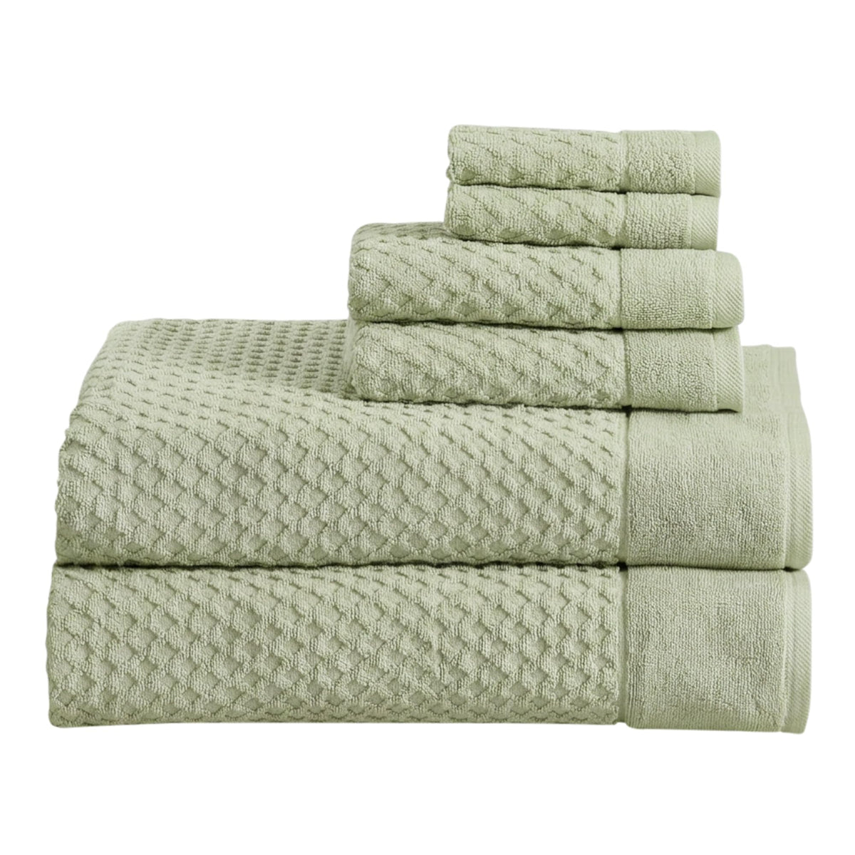 Great Bay Home Bath Towels - 100% Cotton 6 Piece Towel Set - Diamond Waffle Weave - Absorbent, Durable, Quick-Dry Towels for Bathroom (Copper)