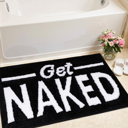 KOEXM Get Naked Bath Mat Long Runner Mat Cute Bathroom Rugs