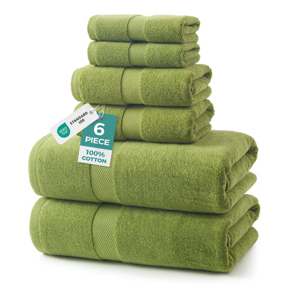 ecolook Ultra Soft 6-Piece Towel Set, 100% Cotton