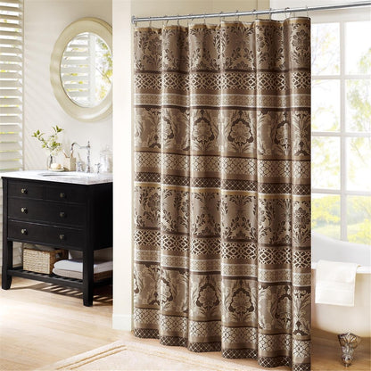 Madison Park Taupe Shower Curtain, 72"x72"