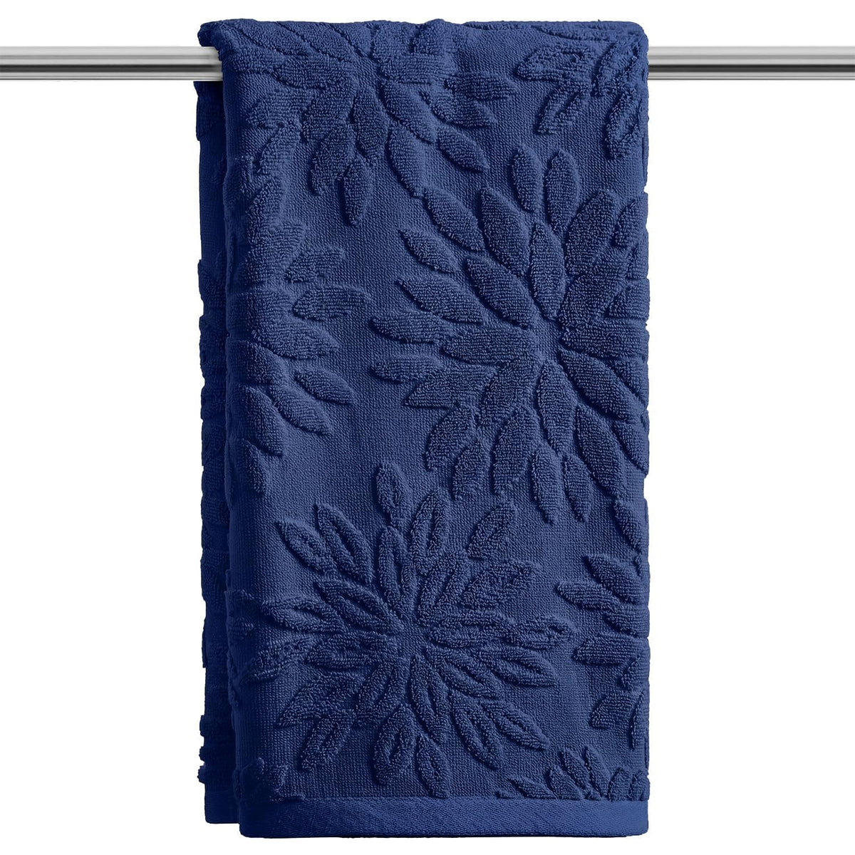 Artoid Mode 2 Pcs Olive Green 3D Dahlia Floral Jacquard Hand Towels for Bathroom, Cotton Soft Absorbent Bathroom Decor Towels, 13.7 x 29.5 Inch