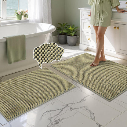 BSICPRO Bathroom Rugs Set 2 Piece, Light Blue, 20"x32" + 16"x24"
