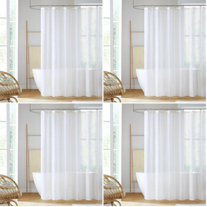 Madison Park Anna Sheer Shower Curtain for Bathroom, 72 x 72, Ivory
