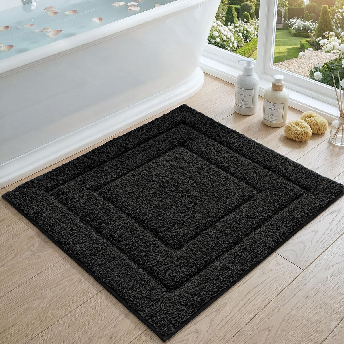 DEXI Bathroom Rugs 36x24, Non-Slip and Absorbent Bath Mat, Beige