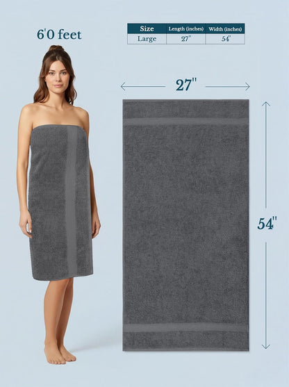 Utopia Towels 4 Pack Premium Bath Towels, 27x54 in, 600 GSM Cotton Grey
